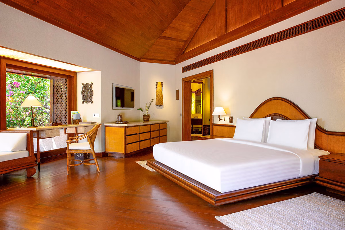 Schlafzimmer der Beach Casita des Amanpulo