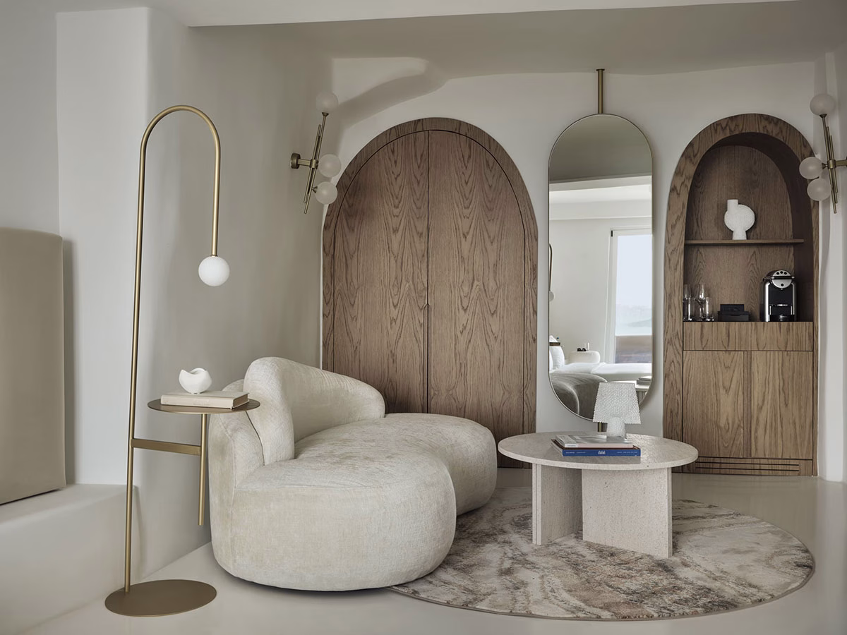 Wohnzimmer des Andronis Boutique Hotel
