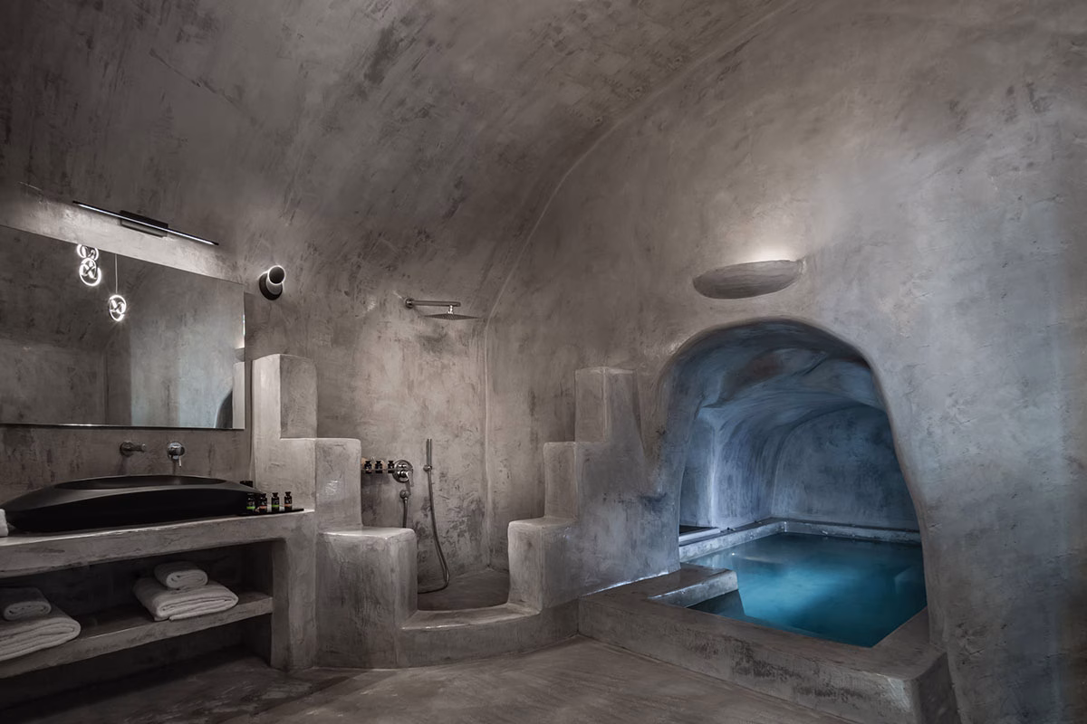 Badezimmer des Andronis Luxury Suites