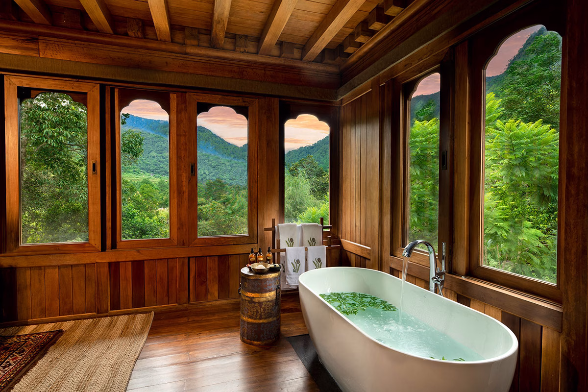 Tented Suite Badezimmer der andBeyond Punakha River Lodge