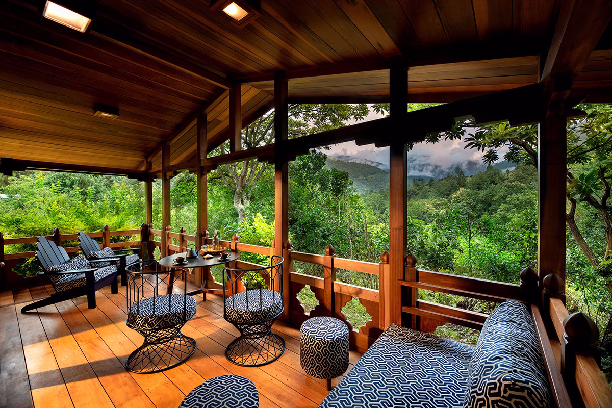Deck der Tented Suite der andBeyond Punakha River Lodge
