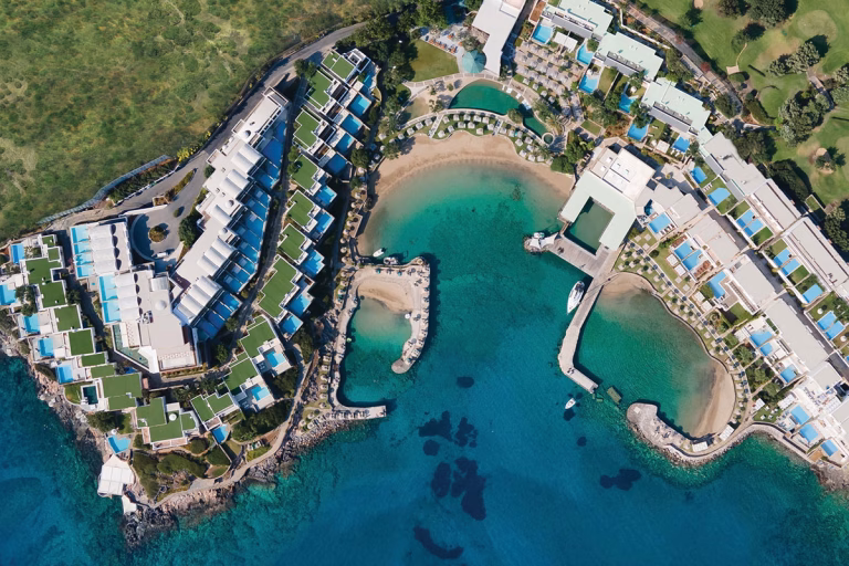 Elounda Peninsula aus Vogelperspektive