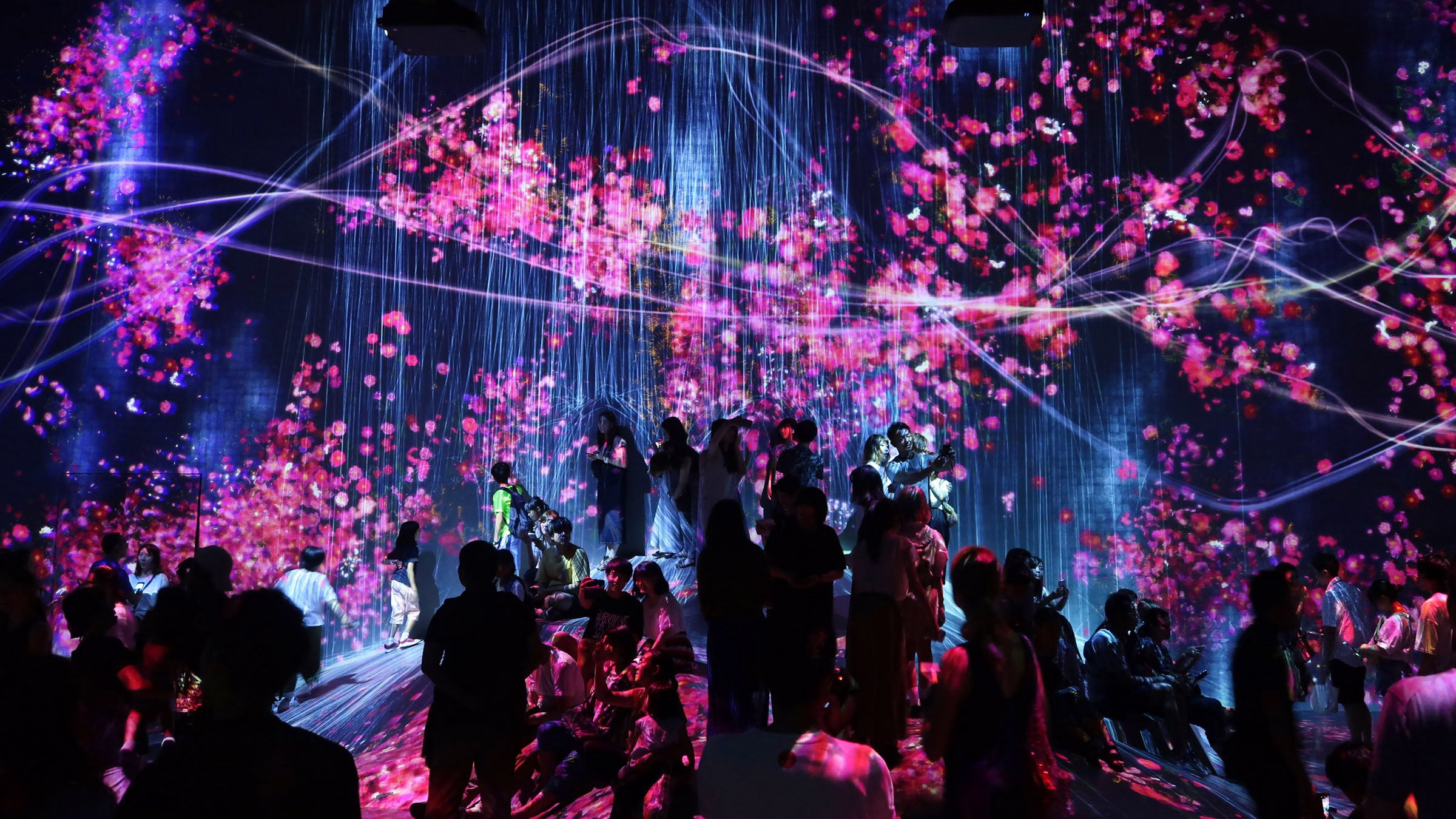 Lichtinstallation im TeamLab Phenomena