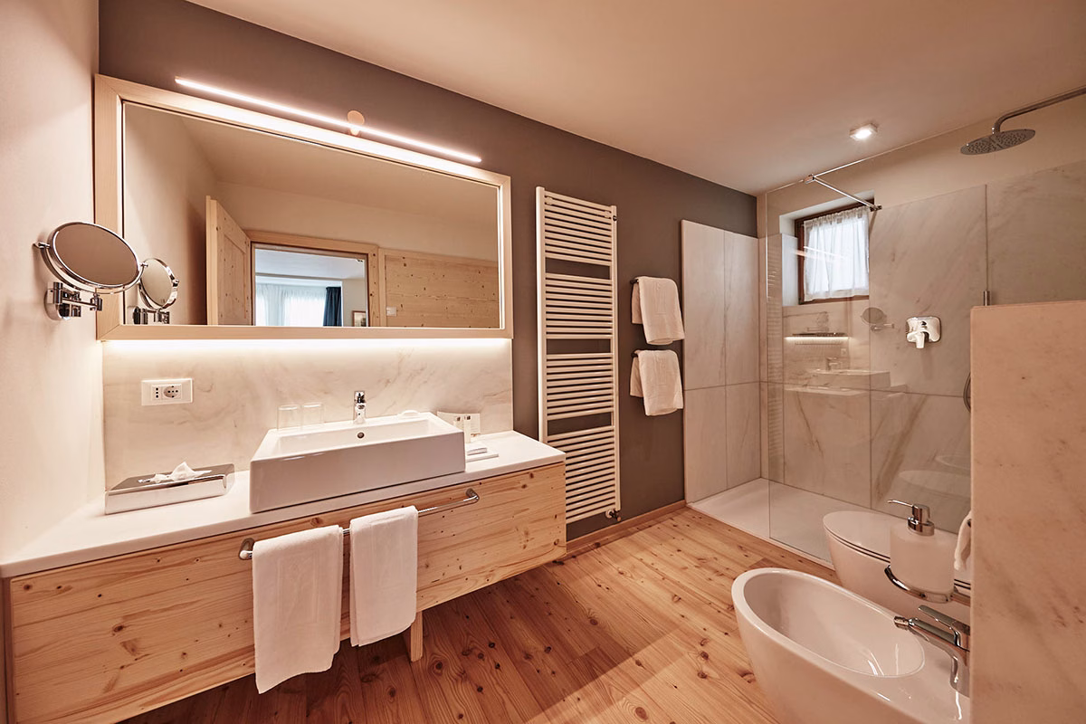 Badezimmer im Hotel Goldene Rose Karthaus