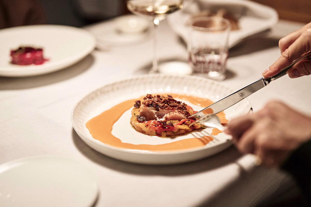 Abendessen Gericht im Hotel Goldene Rose Karthaus