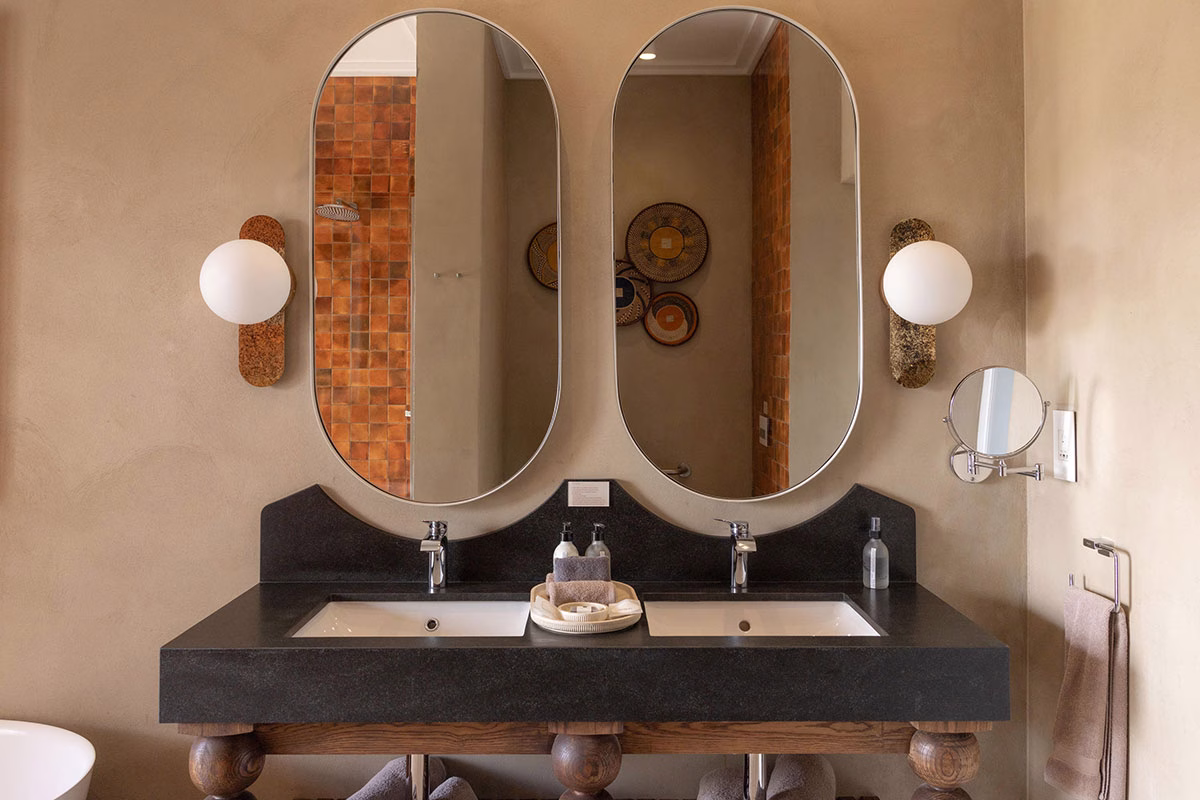 Badezimmer der Gondwana Family Lodge