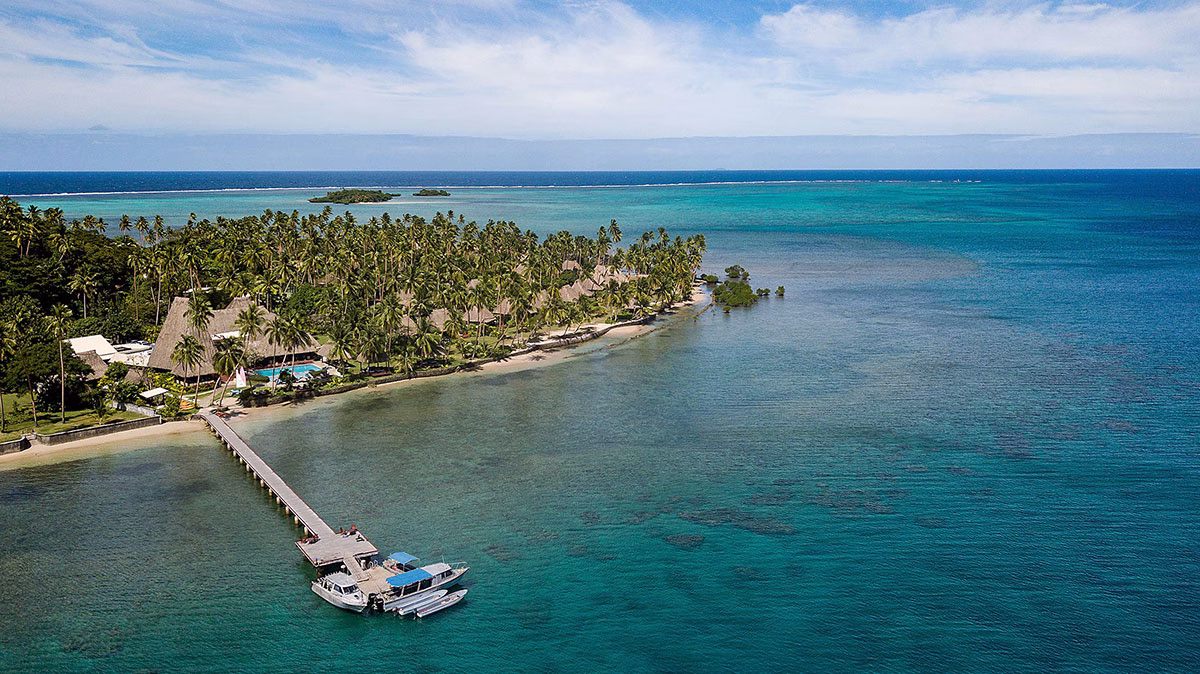 Jean Michel Cousteau Resort Insel aus Vogelperspektive