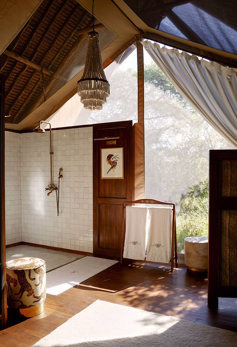 Dusche des LABA Jongomero Private Bush Manor