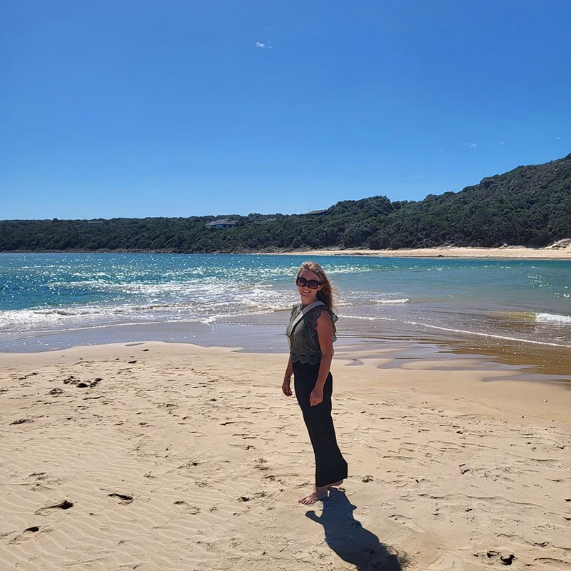 Lisa-Marie Reichelt in Südafrika am Strand
