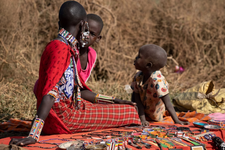 Traditionelle Einwohner der Massai-Kultur in Kenia