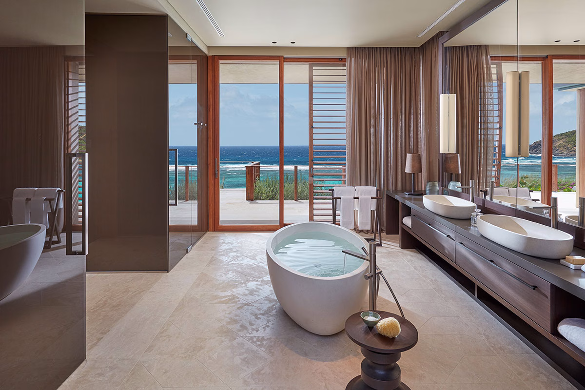 Badezimmer im Mandarin Oriental Canouan