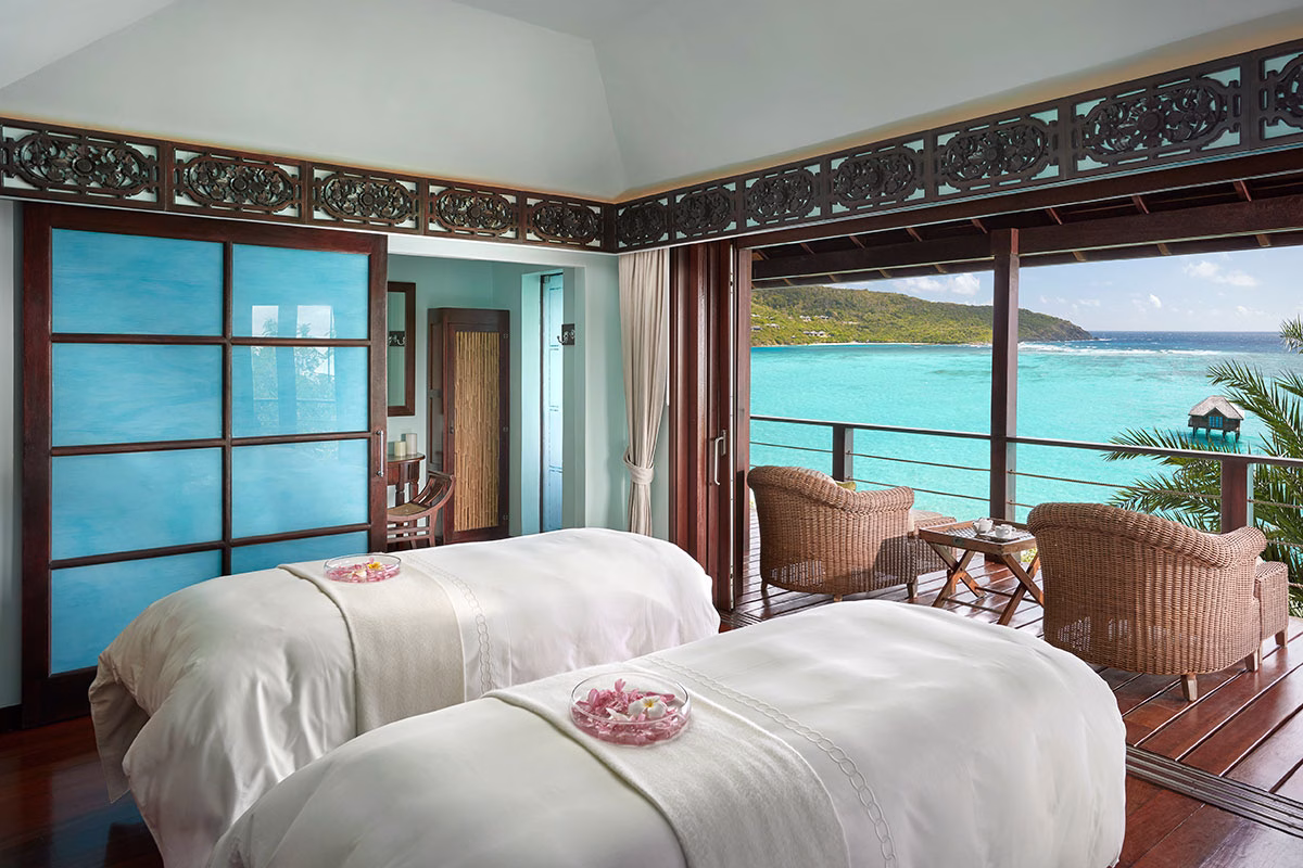 Massageliegen im Mandarin Oriental Canouan