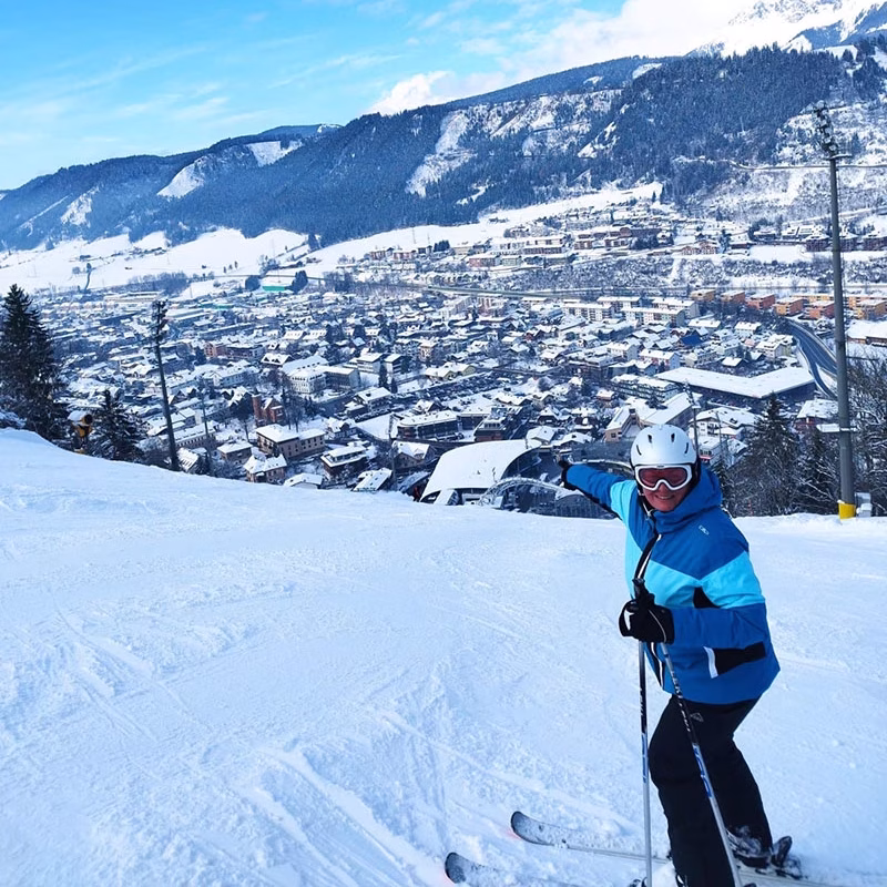 Nadja Wilhelm beim Ski fahren