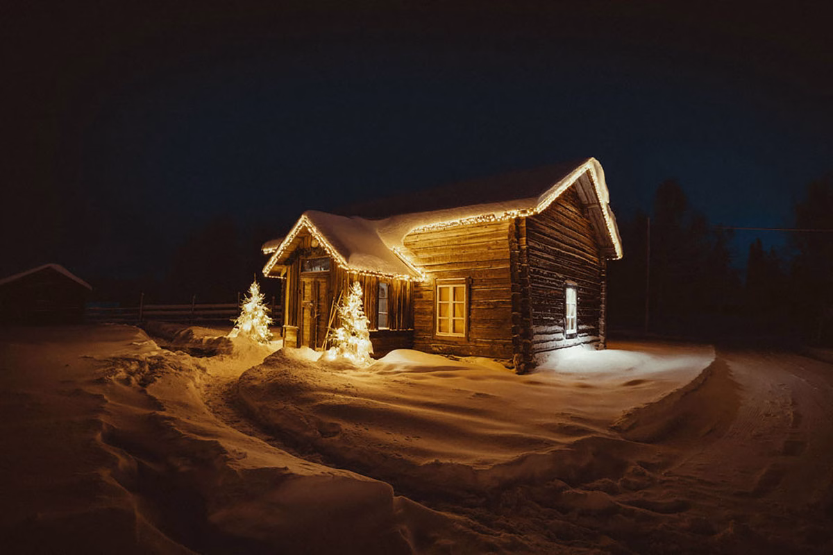Sauna im Reindeer Manor im Winter