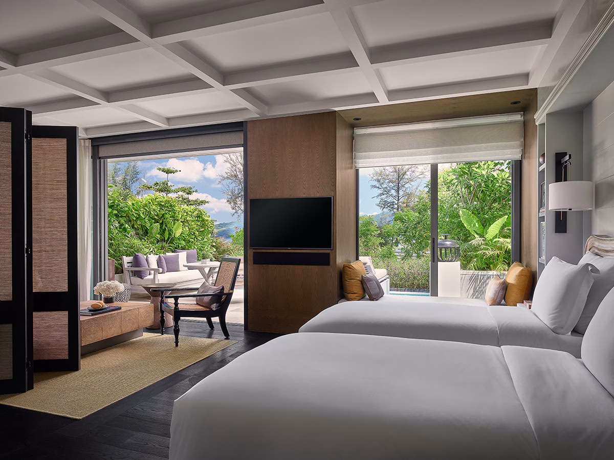 Schlafzimmer des Garden Pool Pavilions des Rosewood Phuket