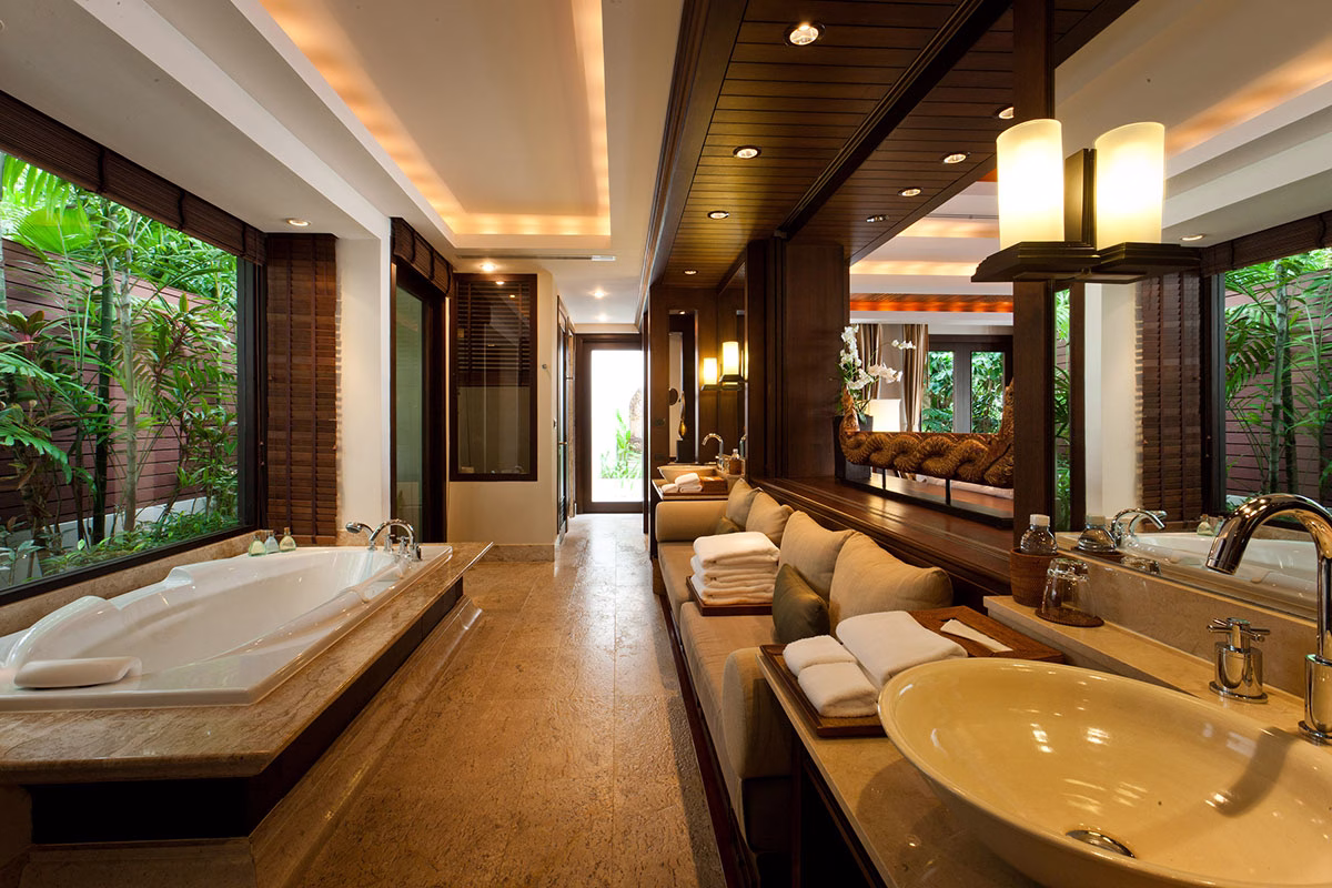 Badezimmer der Ocean View Pool Villa des Trisara