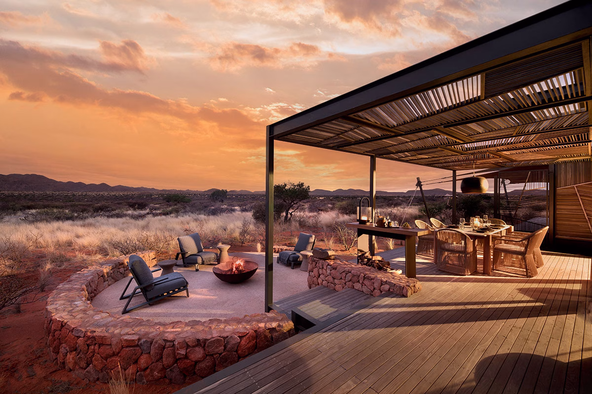 Feuerstelle des Tswalo Kalahari Reserve