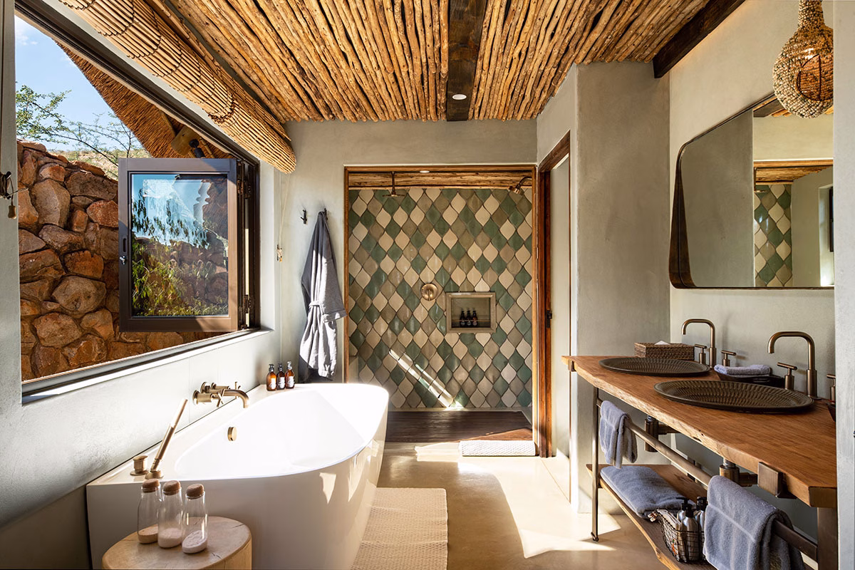 Badezimmer des Tswalo Kalahari Reserve