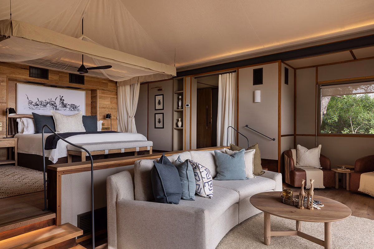 Schlaf- und Wohnzimmer des Wilderness Chitabe