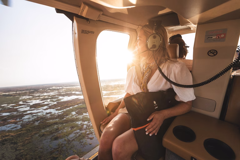 Helikopterflug über das Okavango Delta