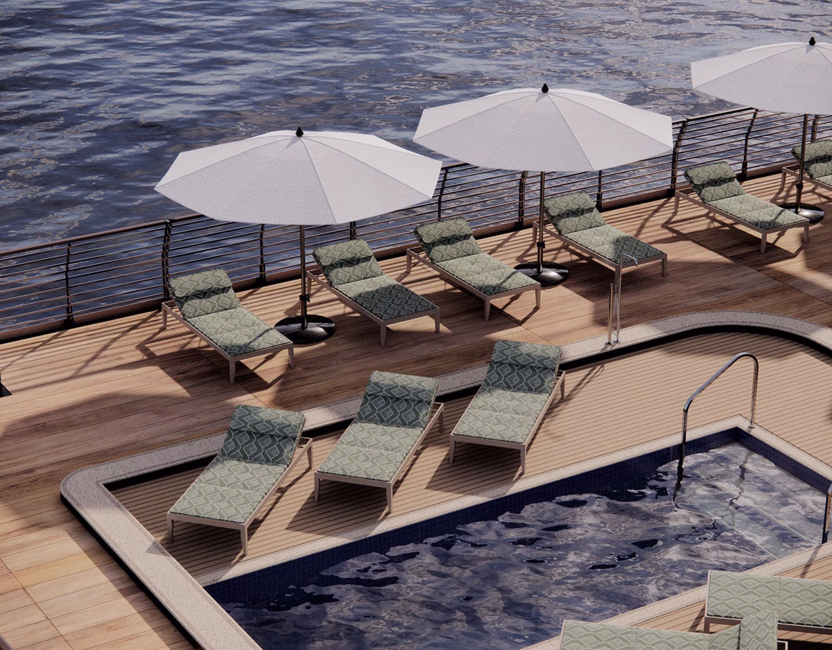 Nile Seray Pool mit Liegen